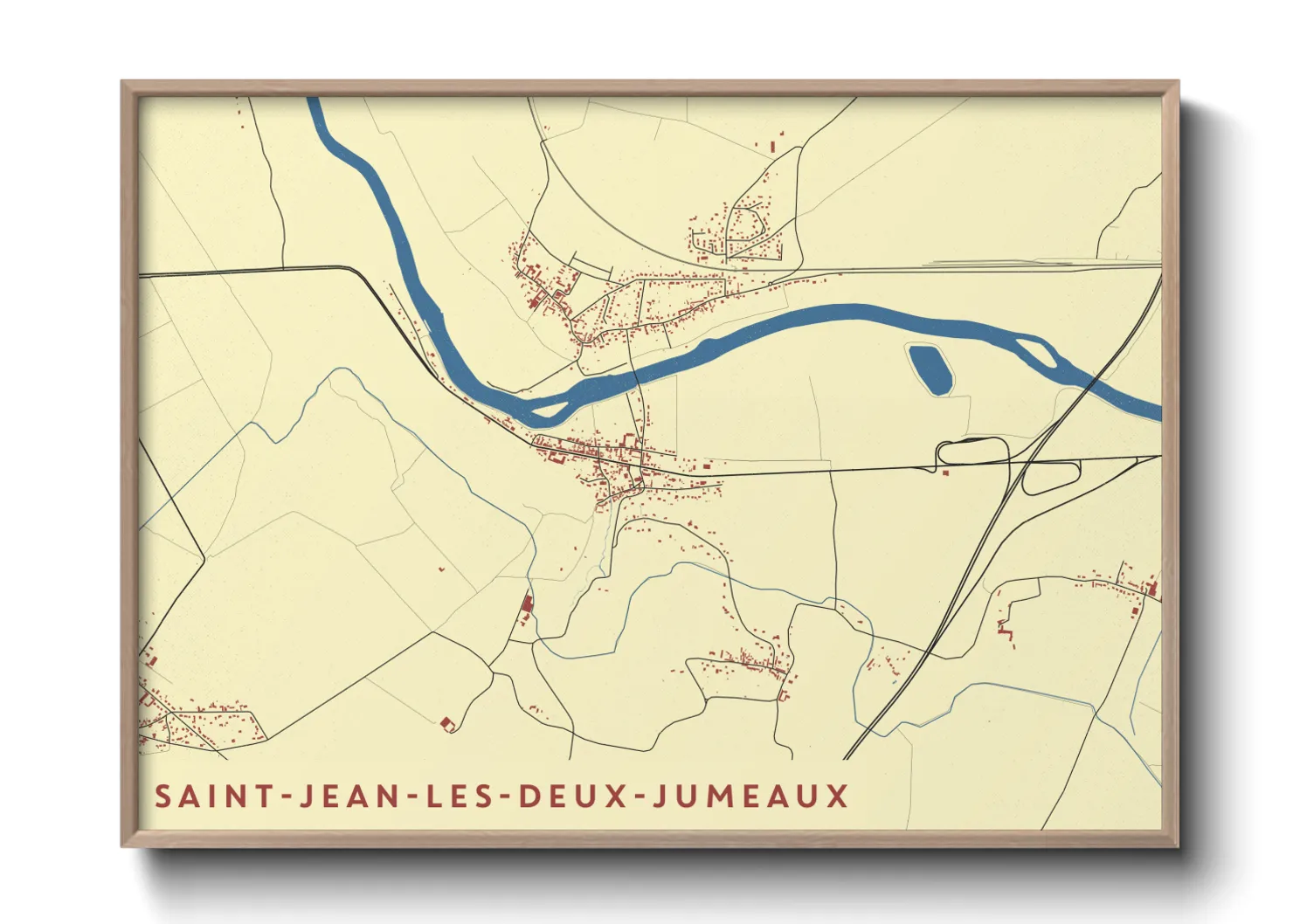 Une affiche de carte sur Saint-Jean-les-Deux-Jumeaux