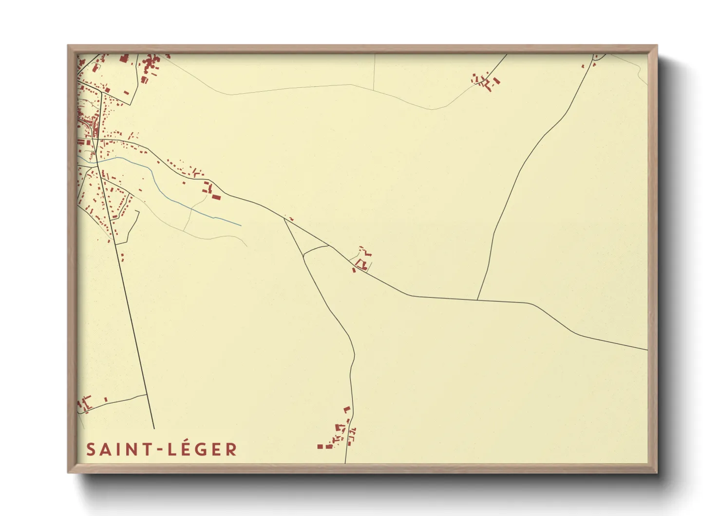 Une affiche de carte sur Saint-Léger