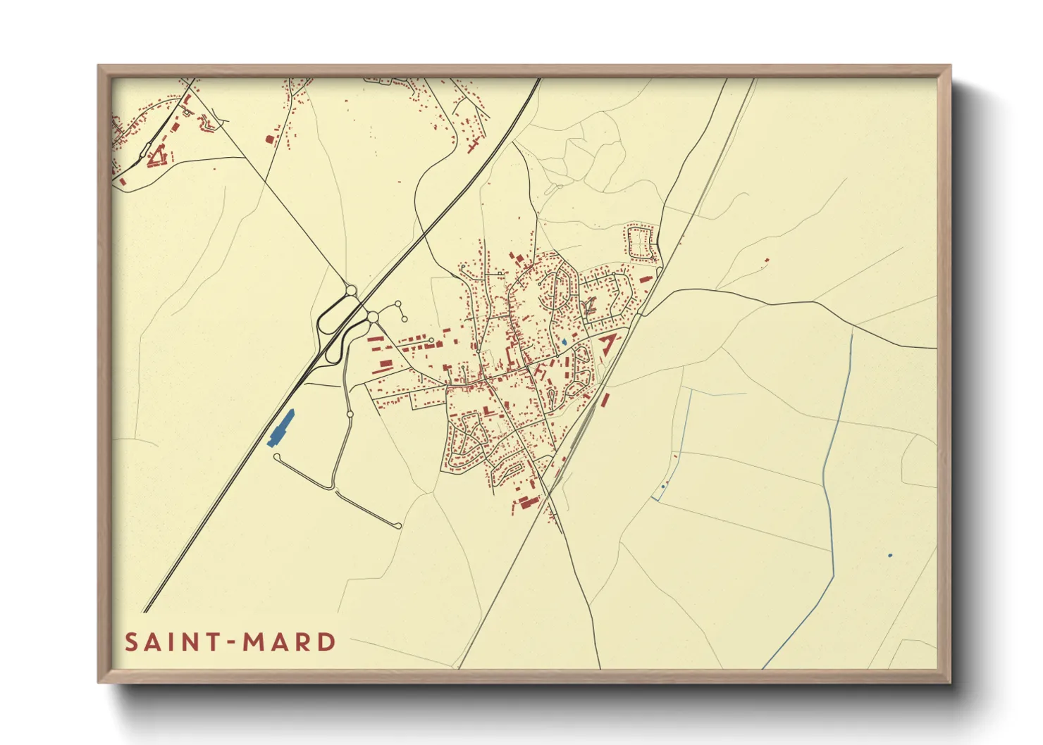Une affiche de carte sur Saint-Mard