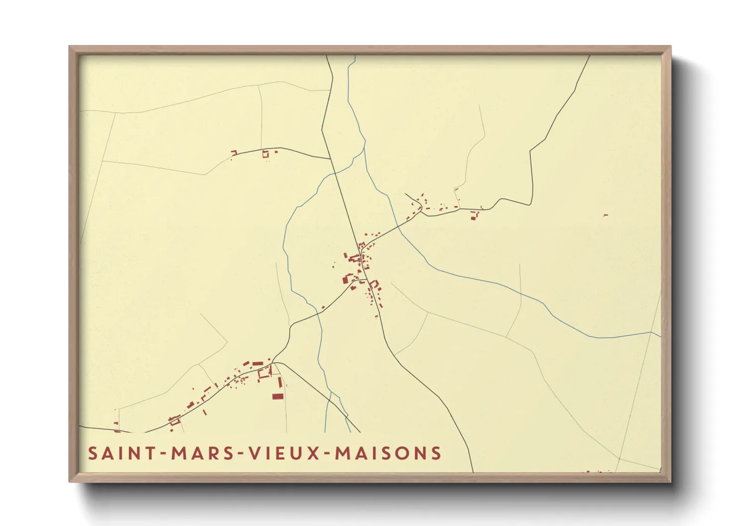 Une affiche de carte sur Saint-Mars-Vieux-Maisons