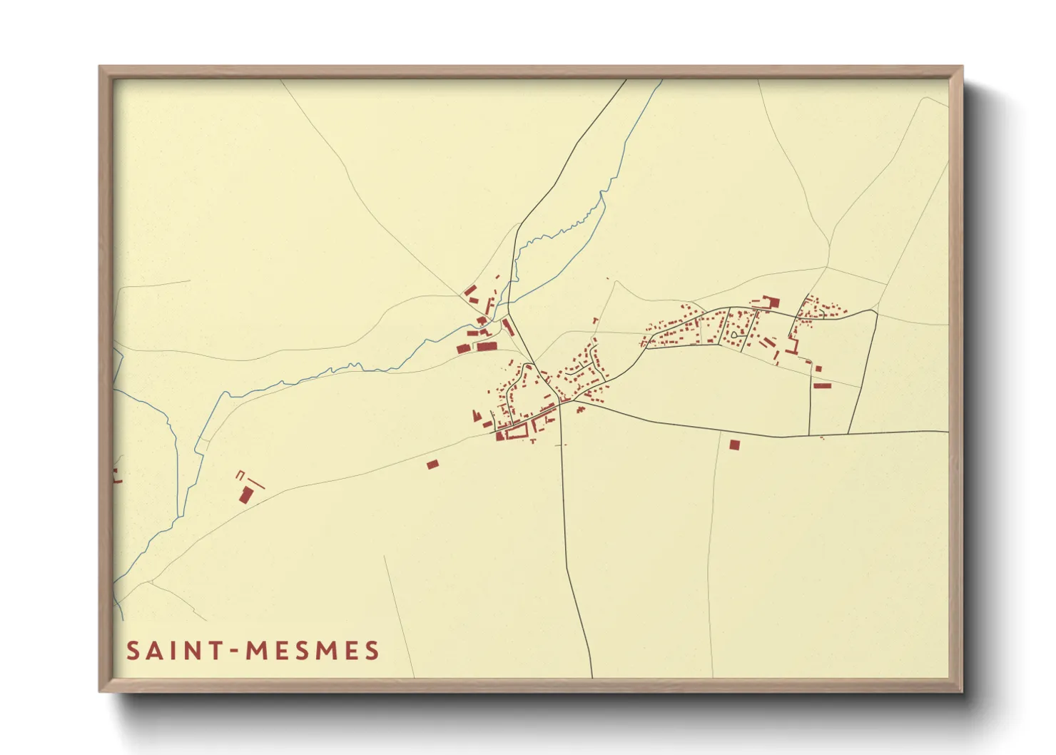 Une affiche de carte sur Saint-Mesmes