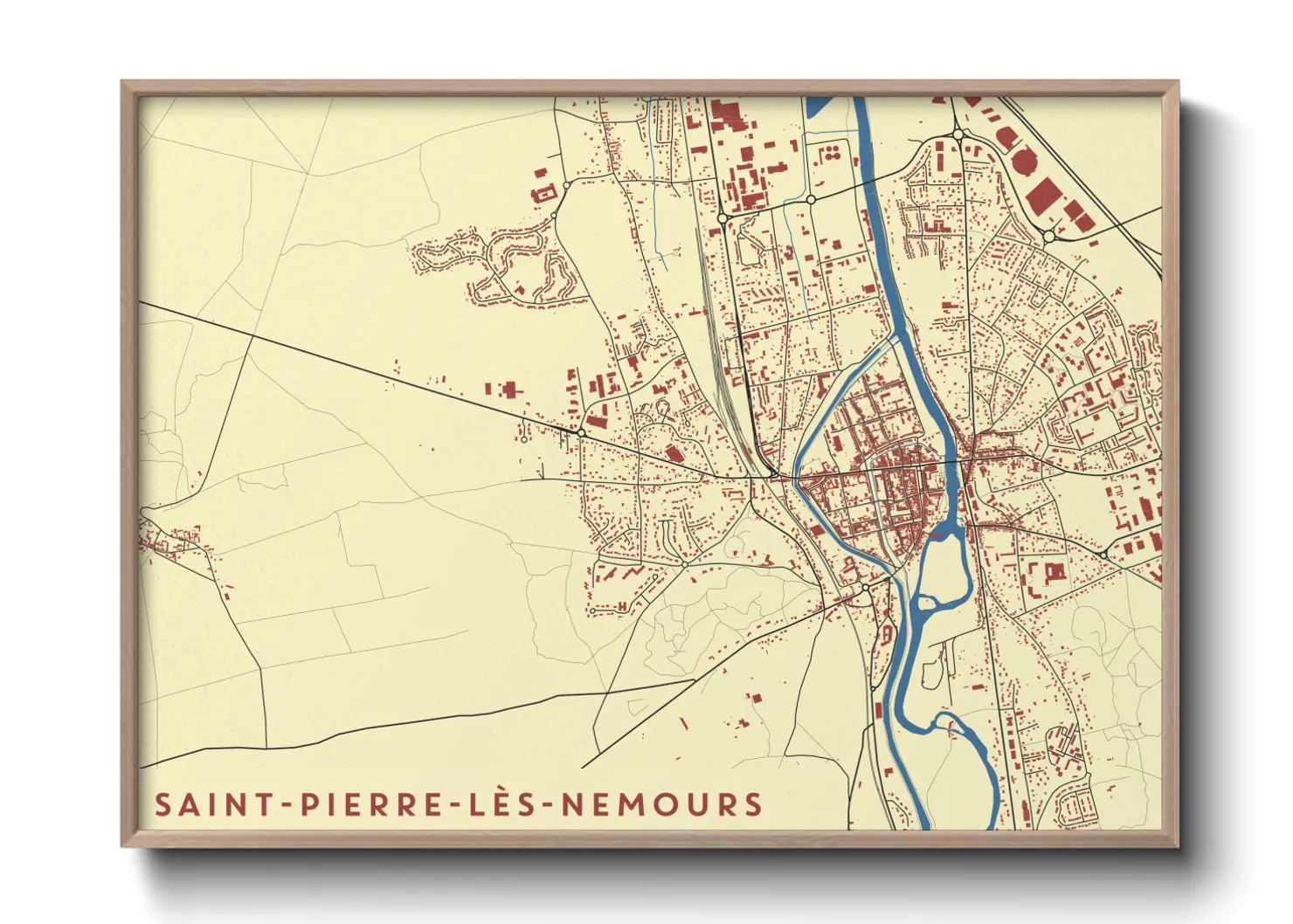 Une affiche de carte sur Saint-Pierre-lès-Nemours