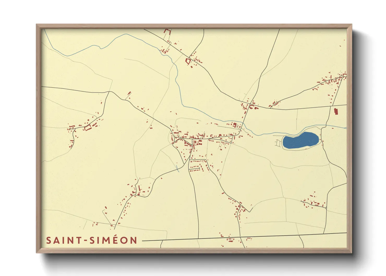 Une affiche de carte sur Saint-Siméon