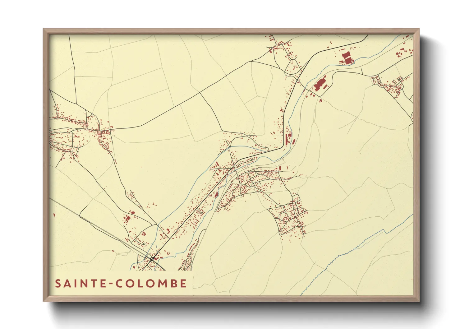 Une affiche de carte sur Sainte-Colombe