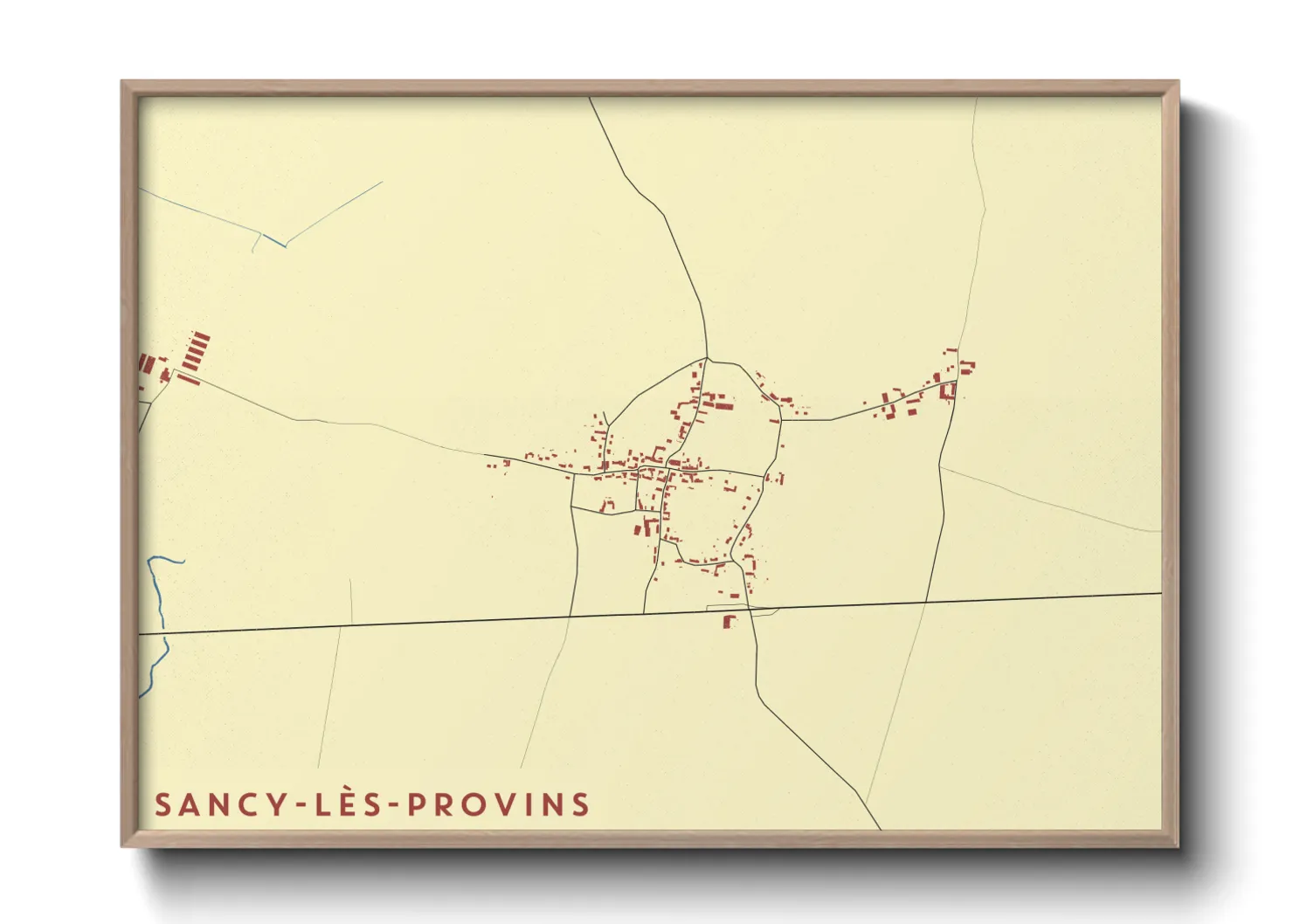 Une affiche de carte sur Sancy-lès-Provins