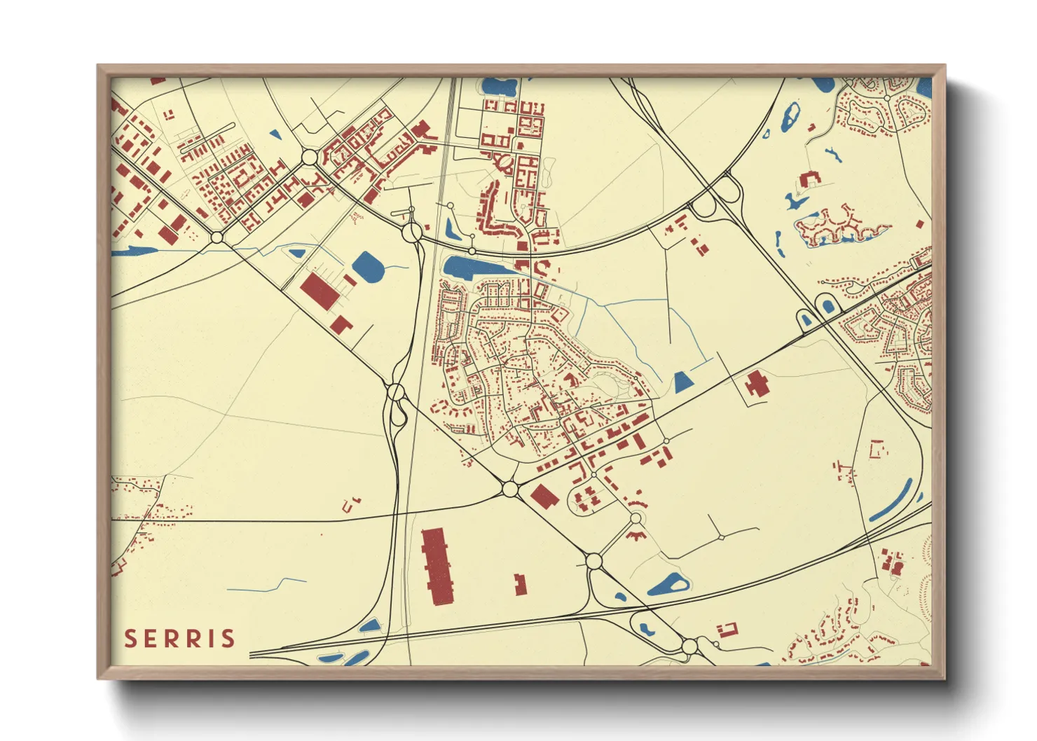 Une affiche de carte sur Serris