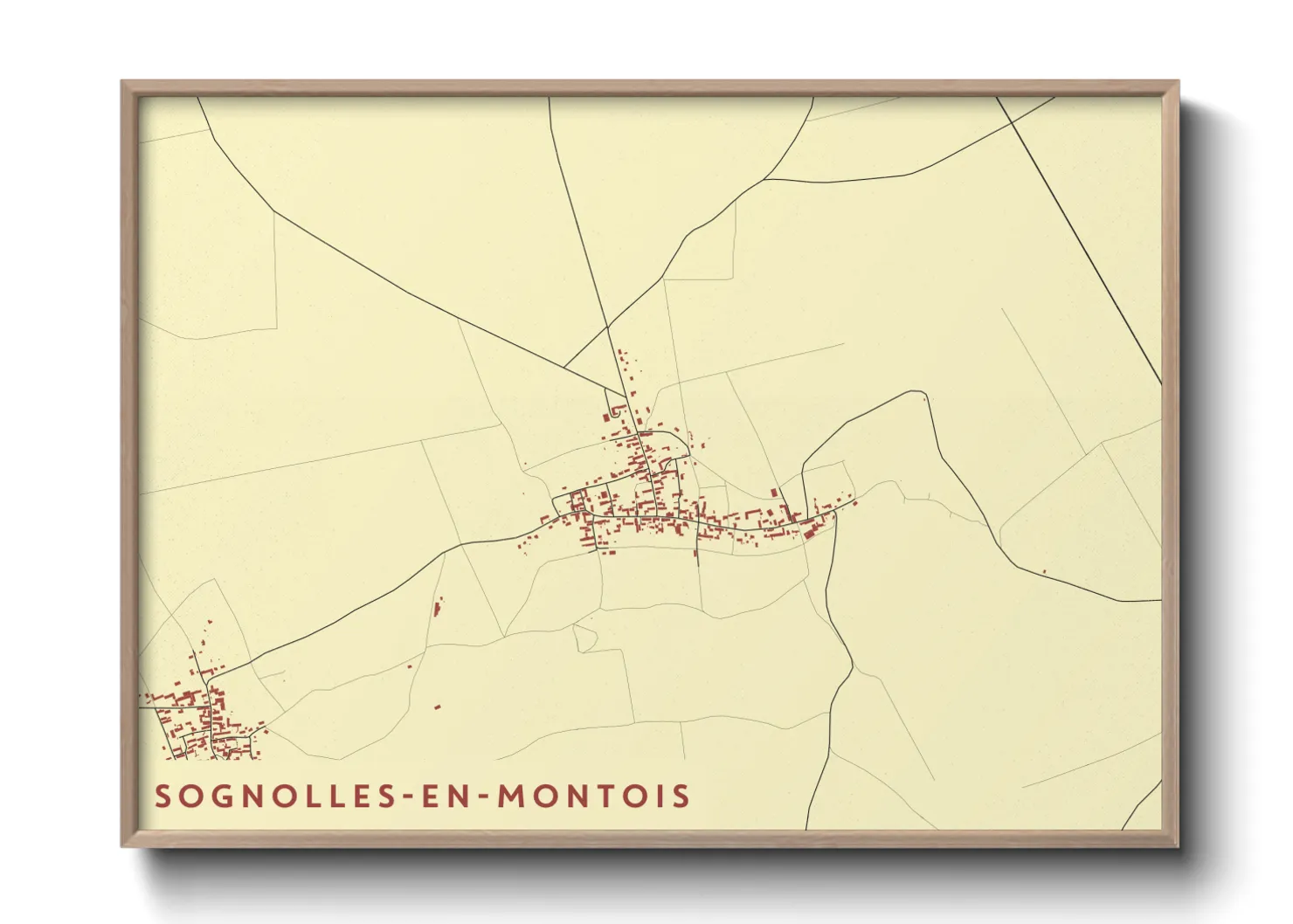 Une affiche de carte sur Sognolles-en-Montois