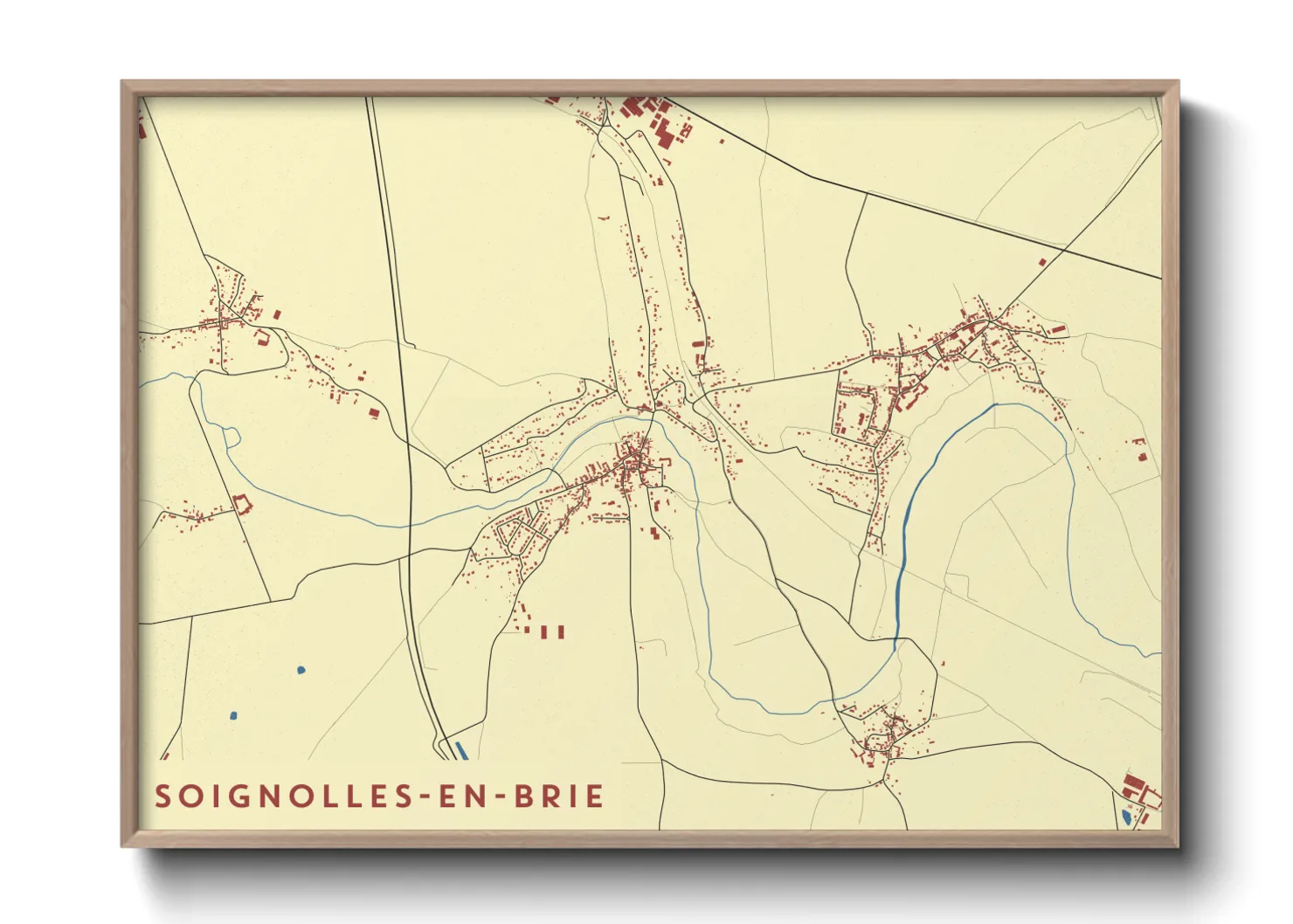Une affiche de carte sur Soignolles-en-Brie