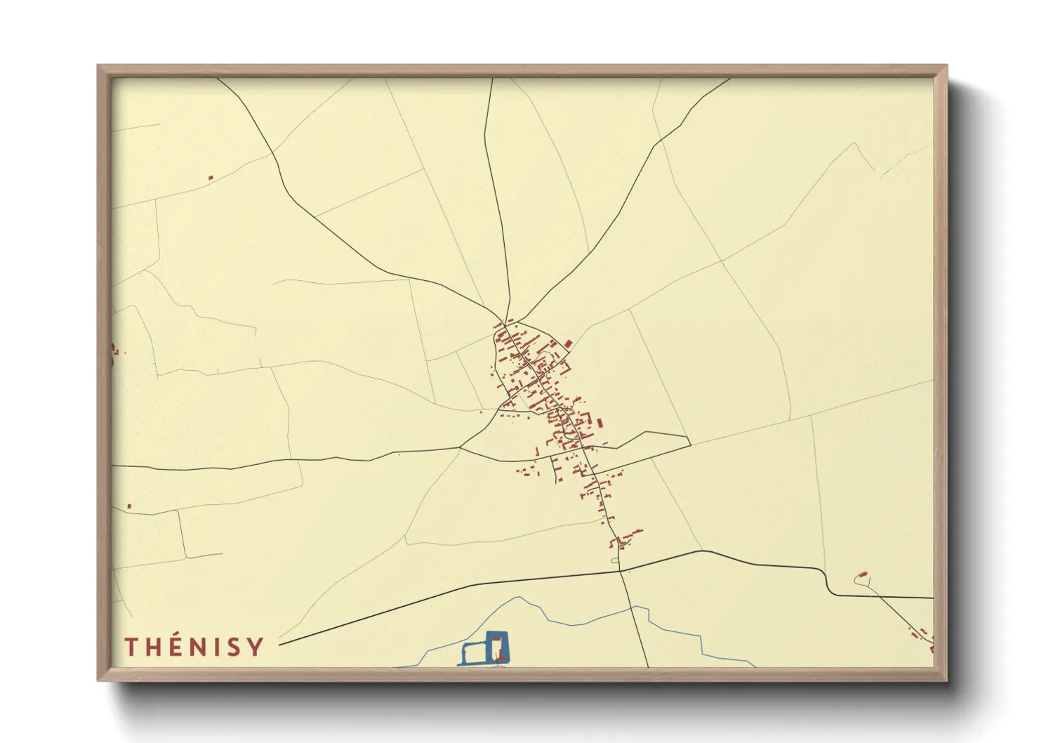 Une affiche de carte sur Thénisy