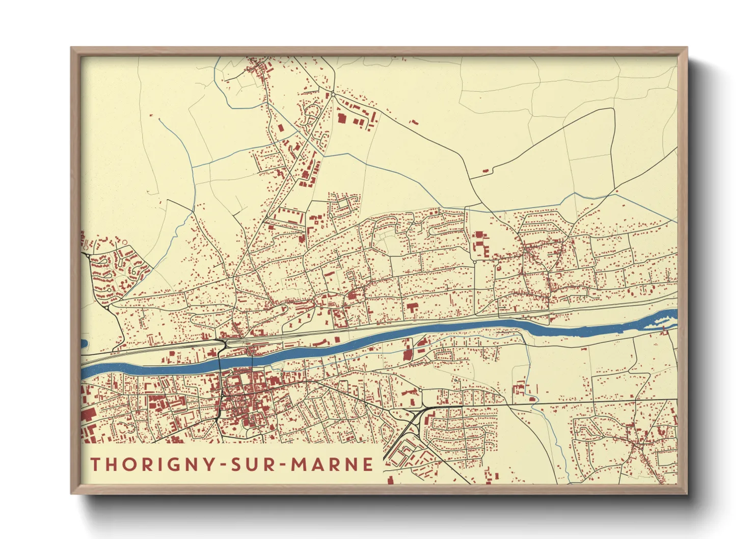 Une affiche de carte sur Thorigny-sur-Marne