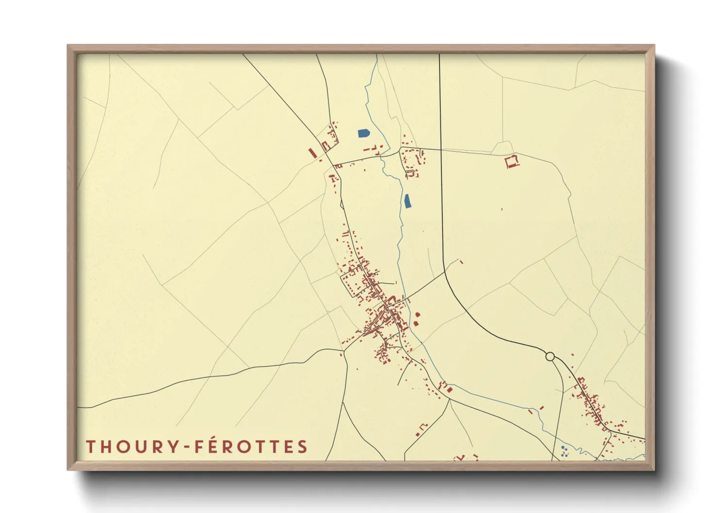 Une affiche de carte sur Thoury-Férottes