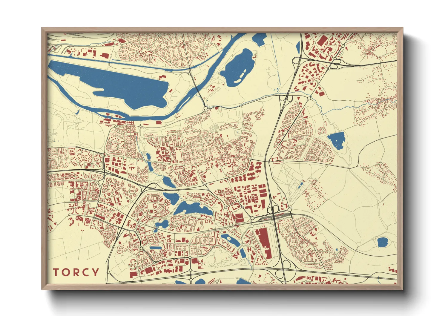 Une affiche de carte sur Torcy