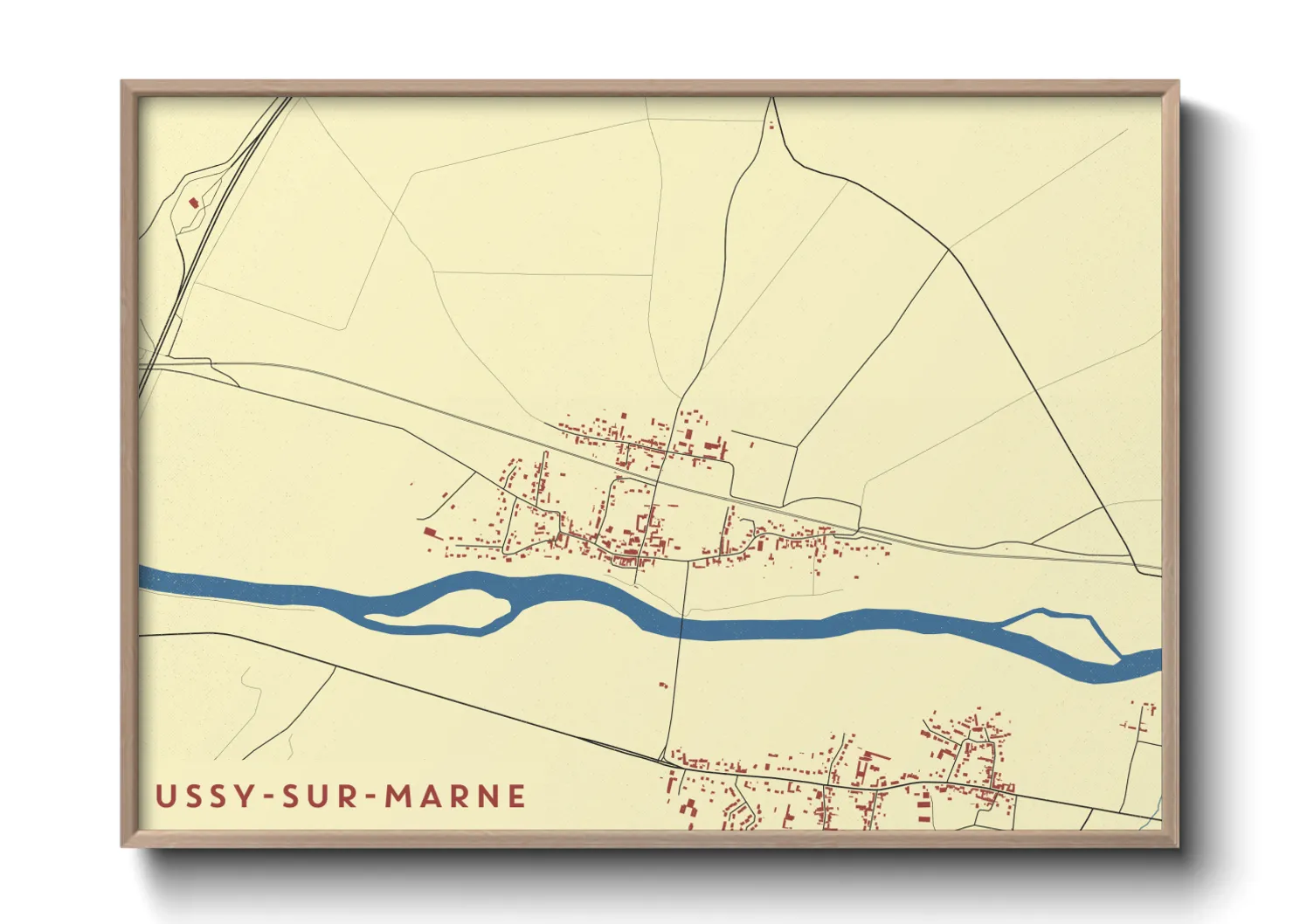 Une affiche de carte sur Ussy-sur-Marne