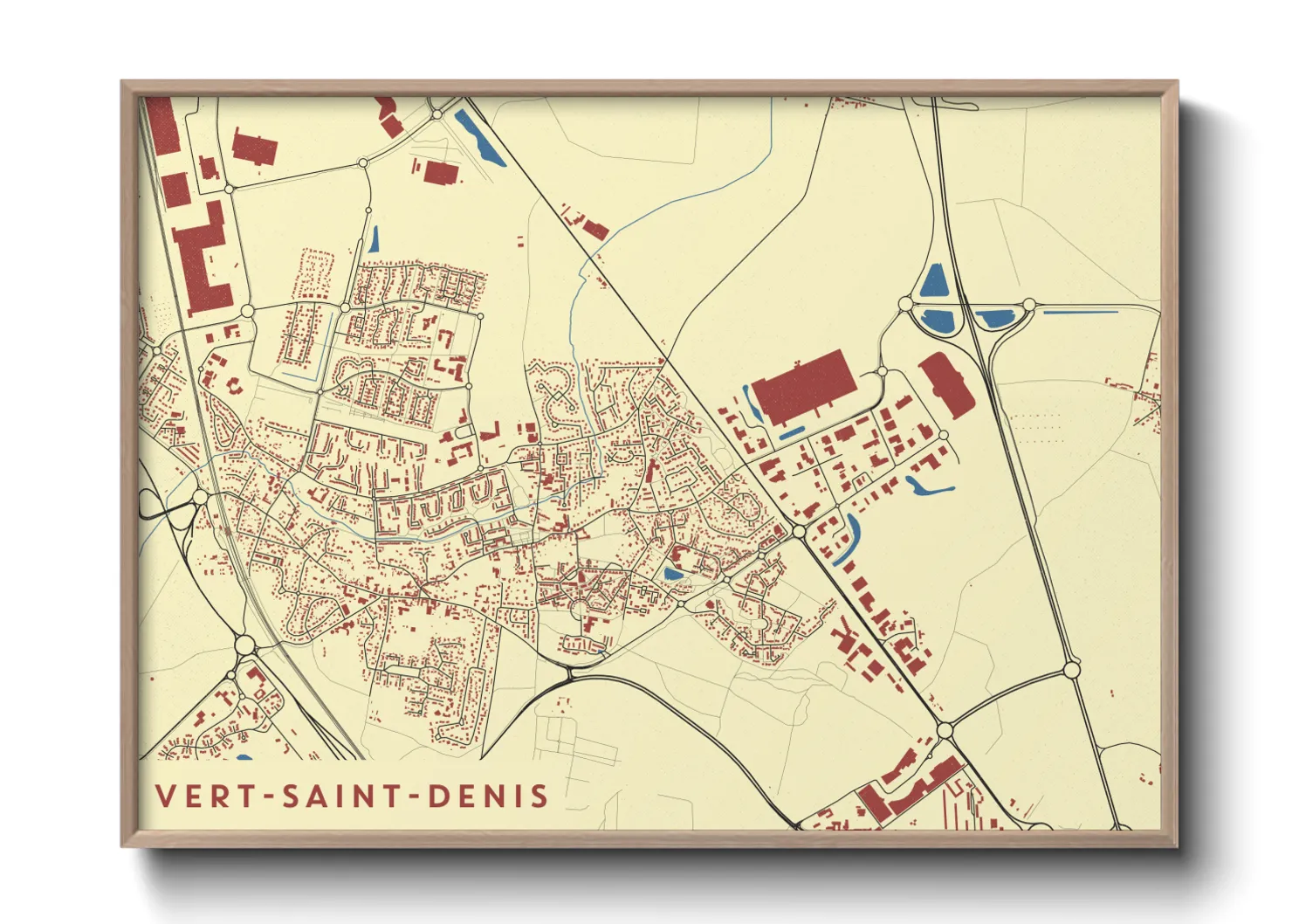 Une affiche de carte sur Vert-Saint-Denis