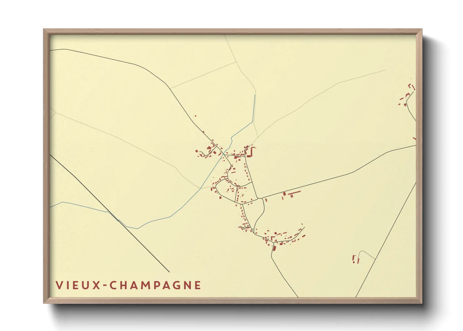 Une affiche de carte sur Vieux-Champagne