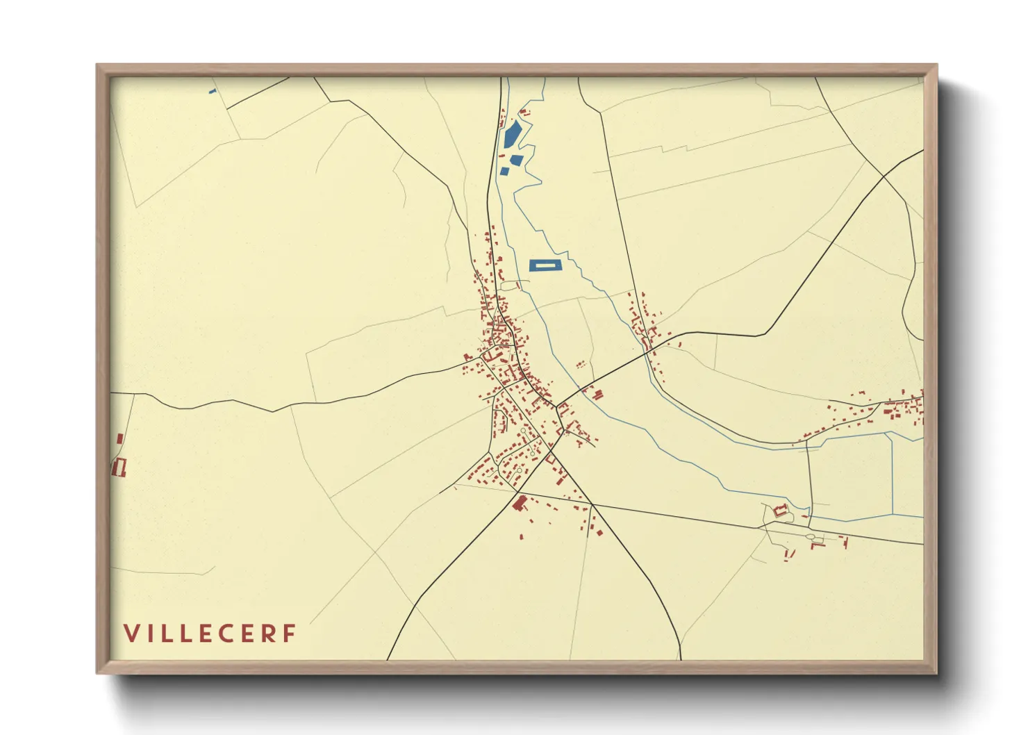 Une affiche de carte sur Villecerf