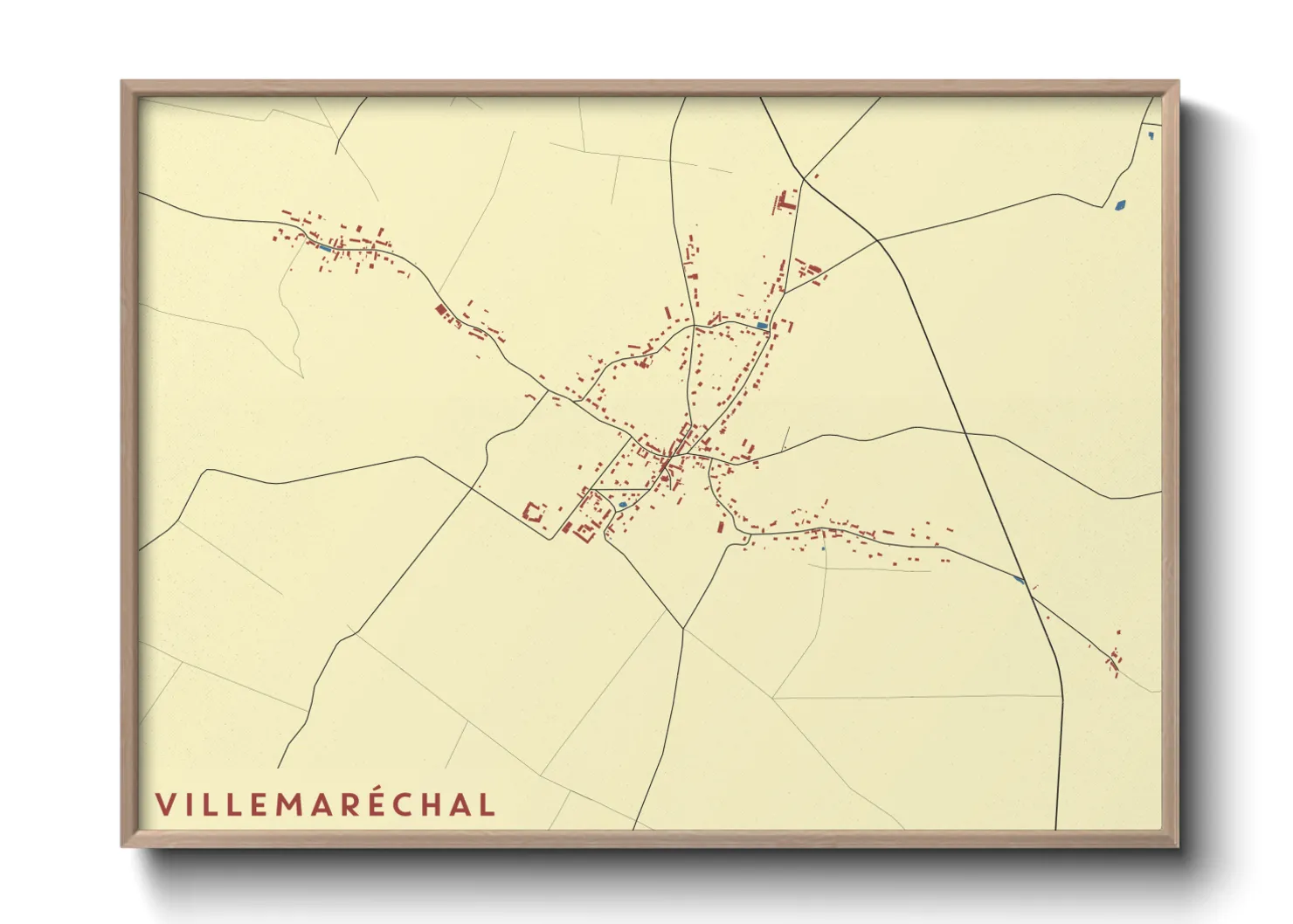 Une affiche de carte sur Villemaréchal