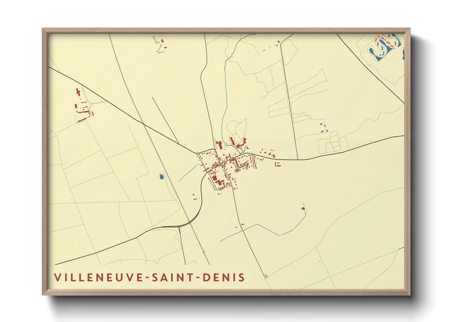 Une affiche de carte sur Villeneuve-Saint-Denis