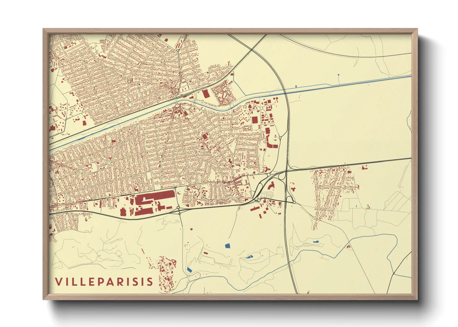 Une affiche de carte sur Villeparisis