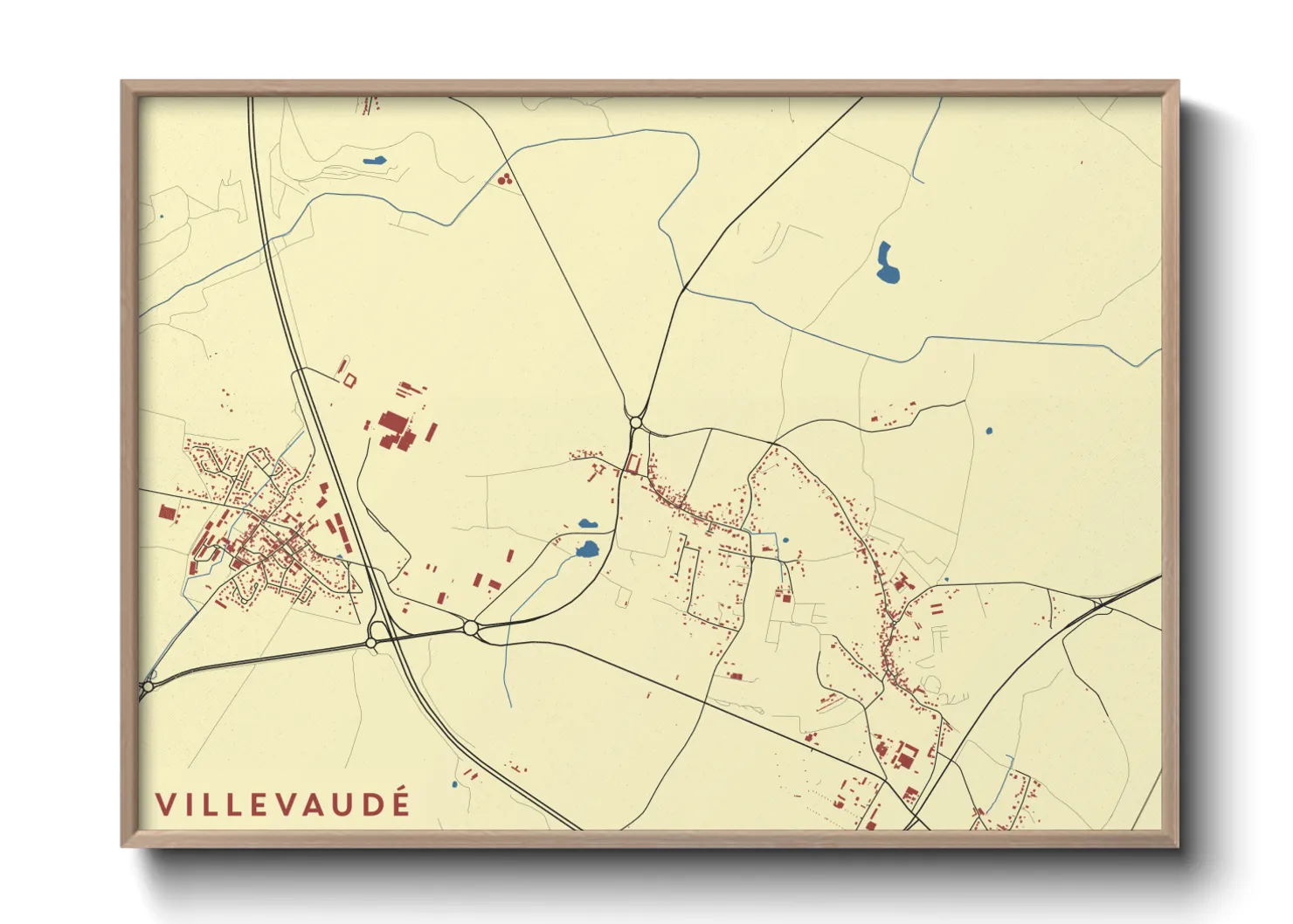 Une affiche de carte sur Villevaudé
