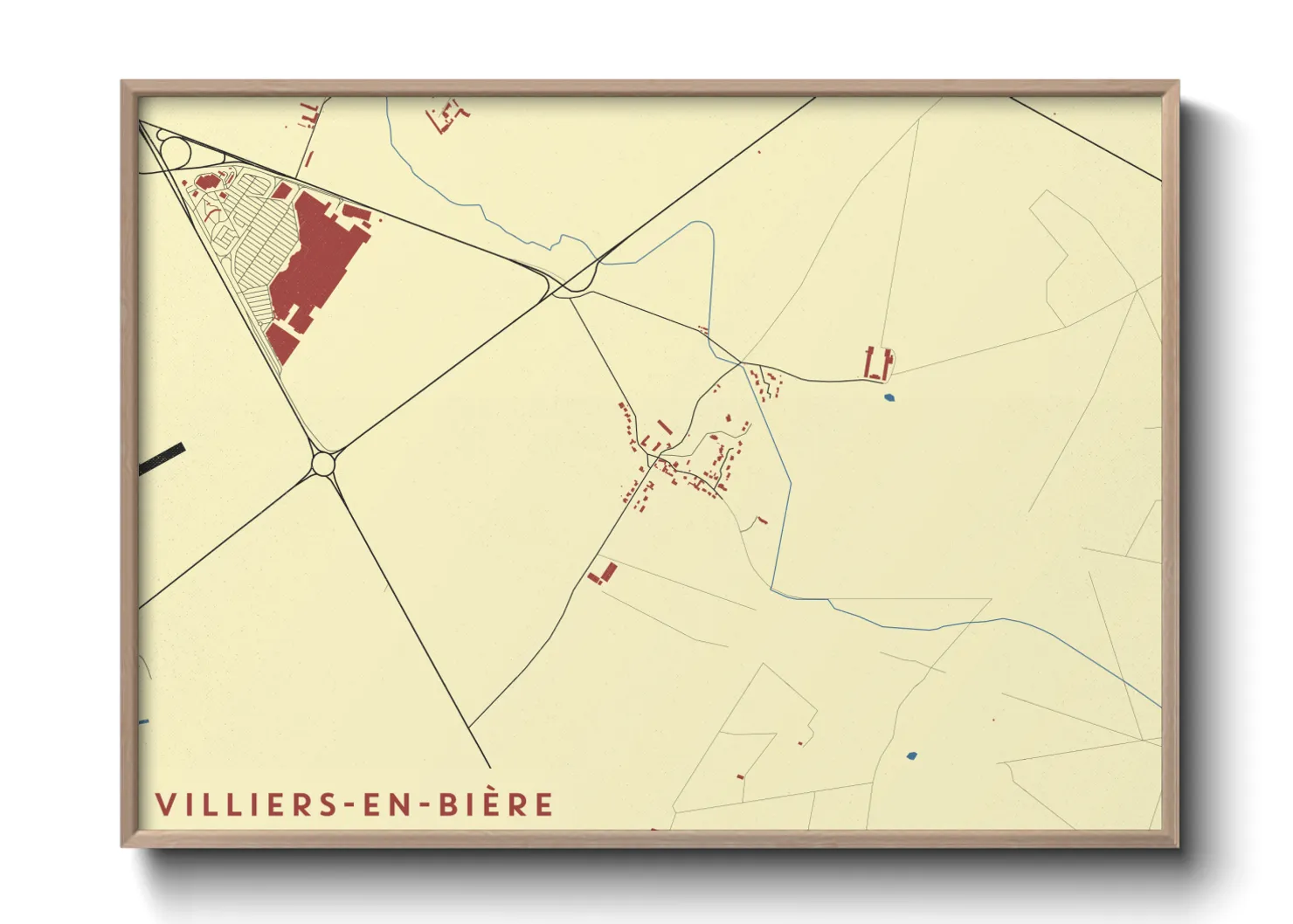 Une affiche de carte sur Villiers-en-Bière