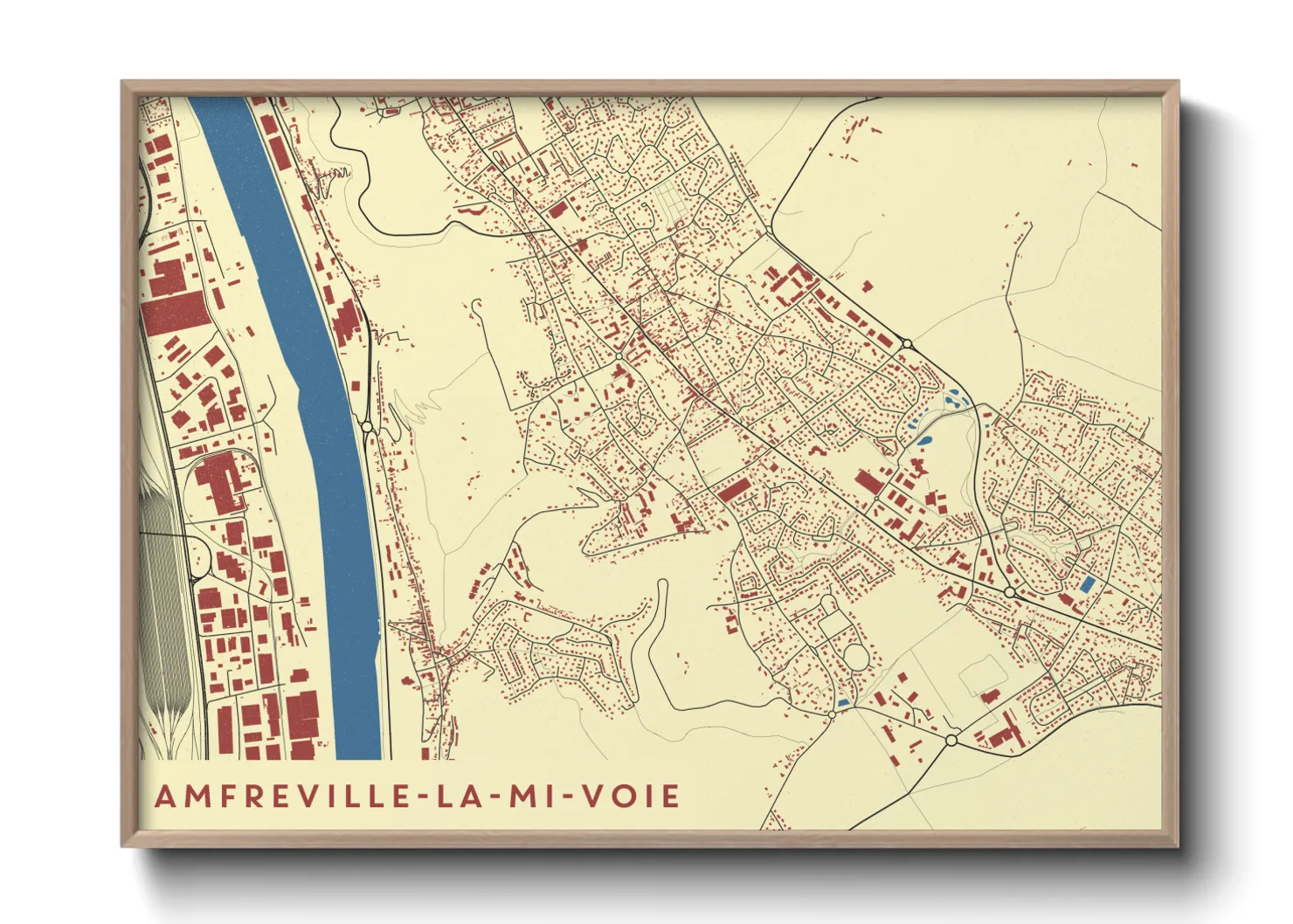 Une affiche de carte sur Amfreville-la-Mi-Voie