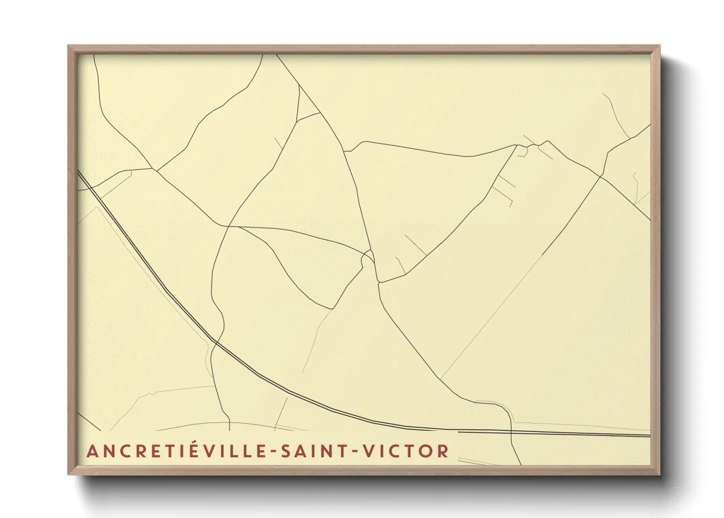 Une affiche de carte sur Ancretiéville-Saint-Victor