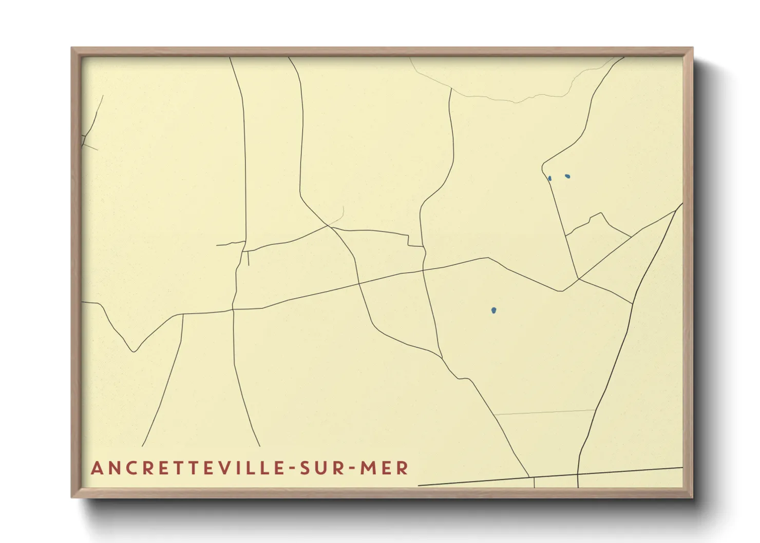 Une affiche de carte sur Ancretteville-sur-Mer