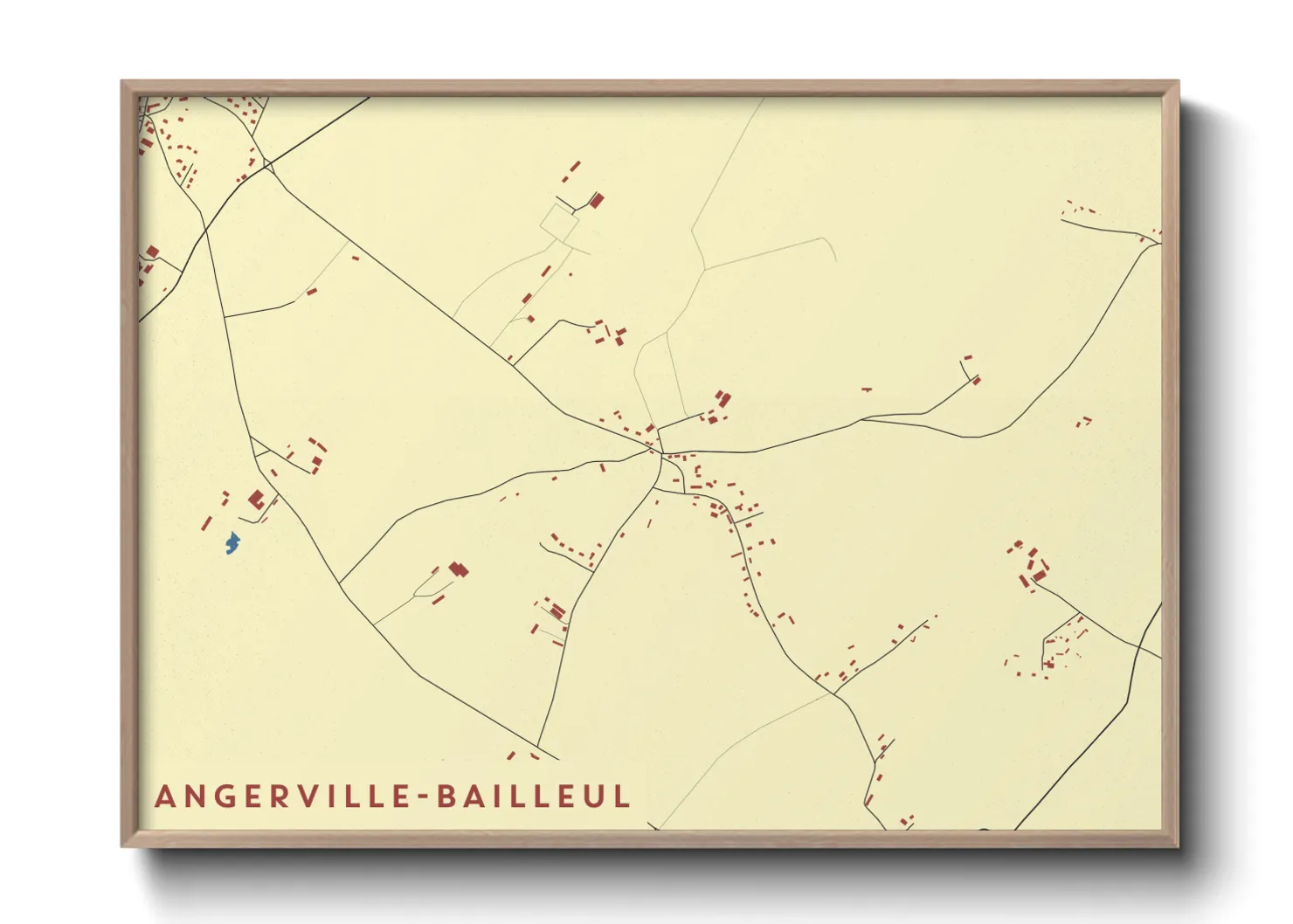 Une affiche de carte sur Angerville-Bailleul