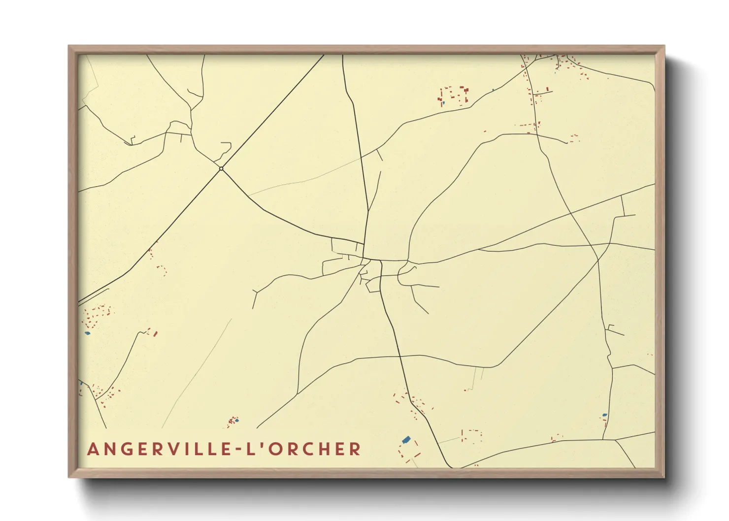 Une affiche de carte sur Angerville-l'Orcher