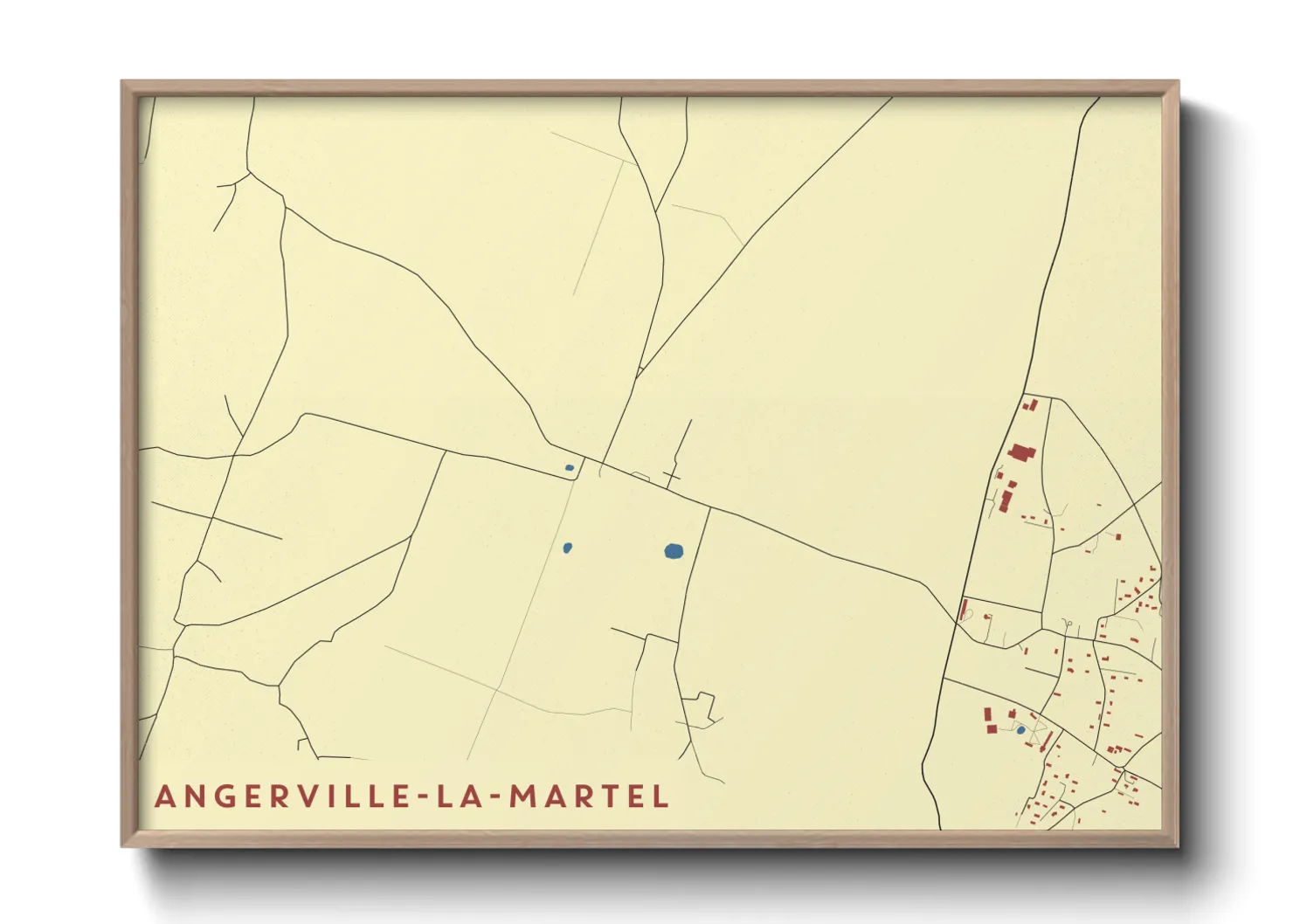 Une affiche de carte sur Angerville-la-Martel