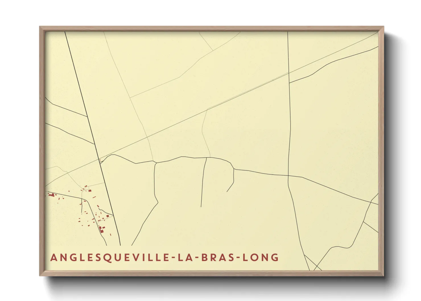 Une affiche de carte sur Anglesqueville-la-Bras-Long