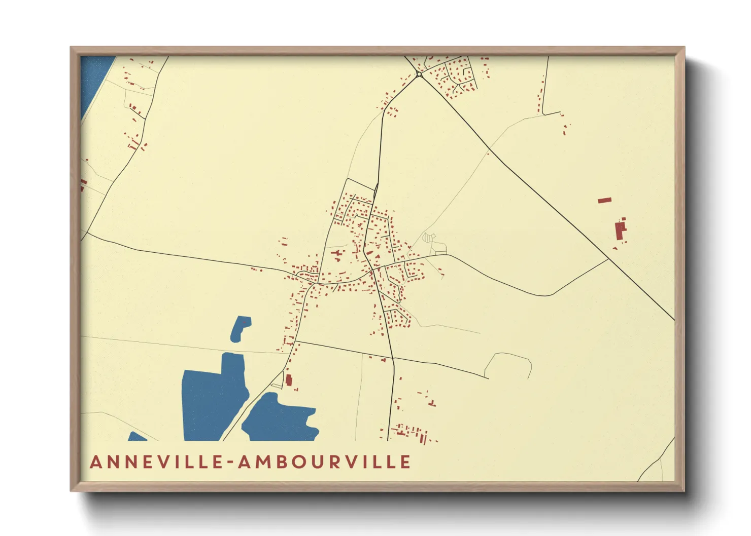 Une affiche de carte sur Anneville-Ambourville