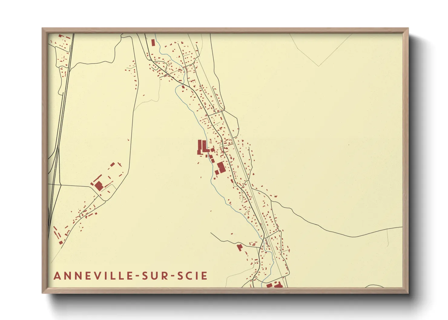 Une affiche de carte sur Anneville-sur-Scie