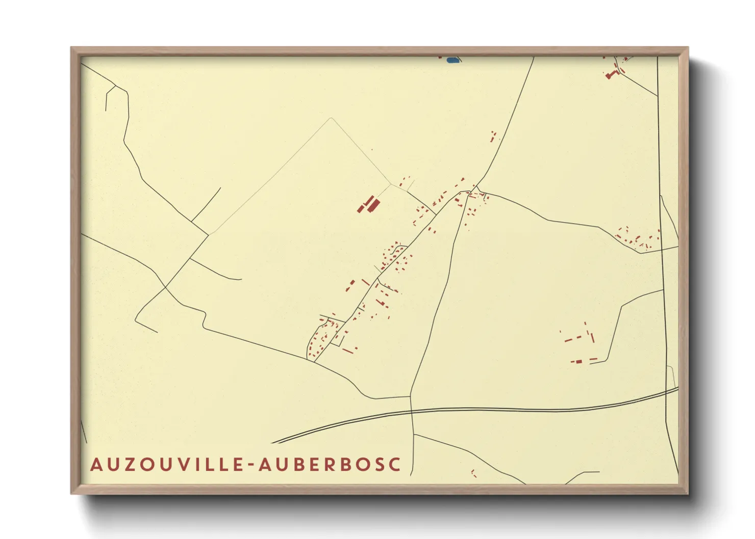 Une affiche de carte sur Auzouville-Auberbosc
