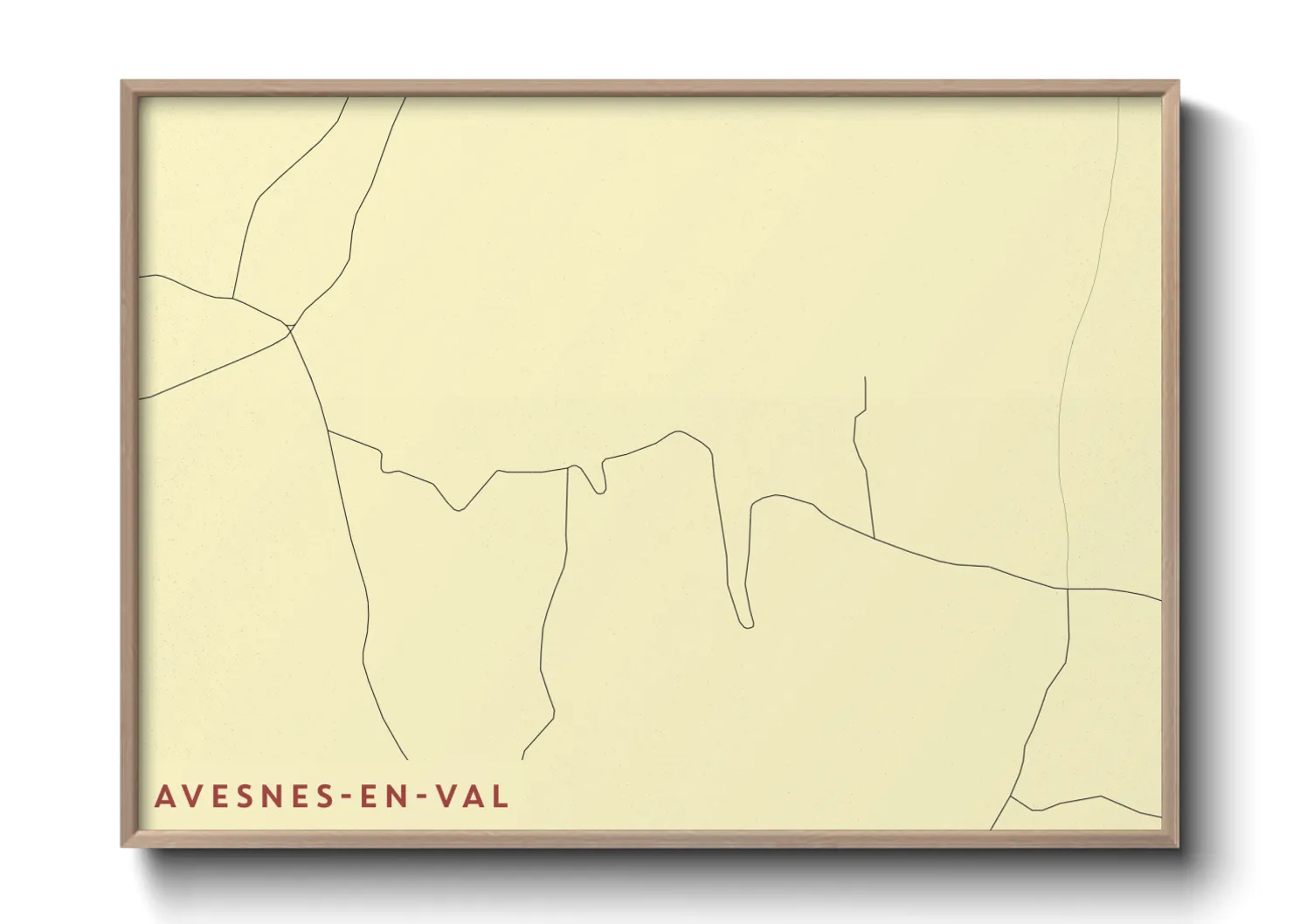 Une affiche de carte sur Avesnes-en-Val