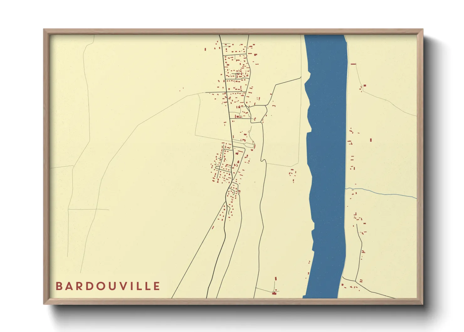 Une affiche de carte sur Bardouville