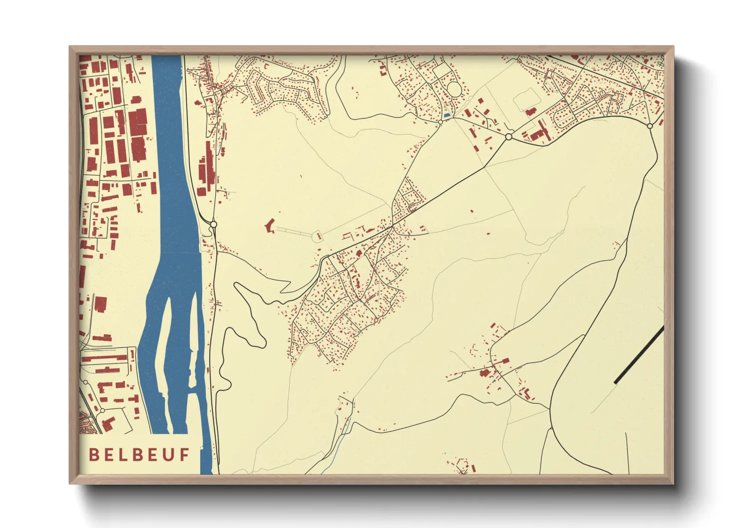 Une affiche de carte sur Belbeuf