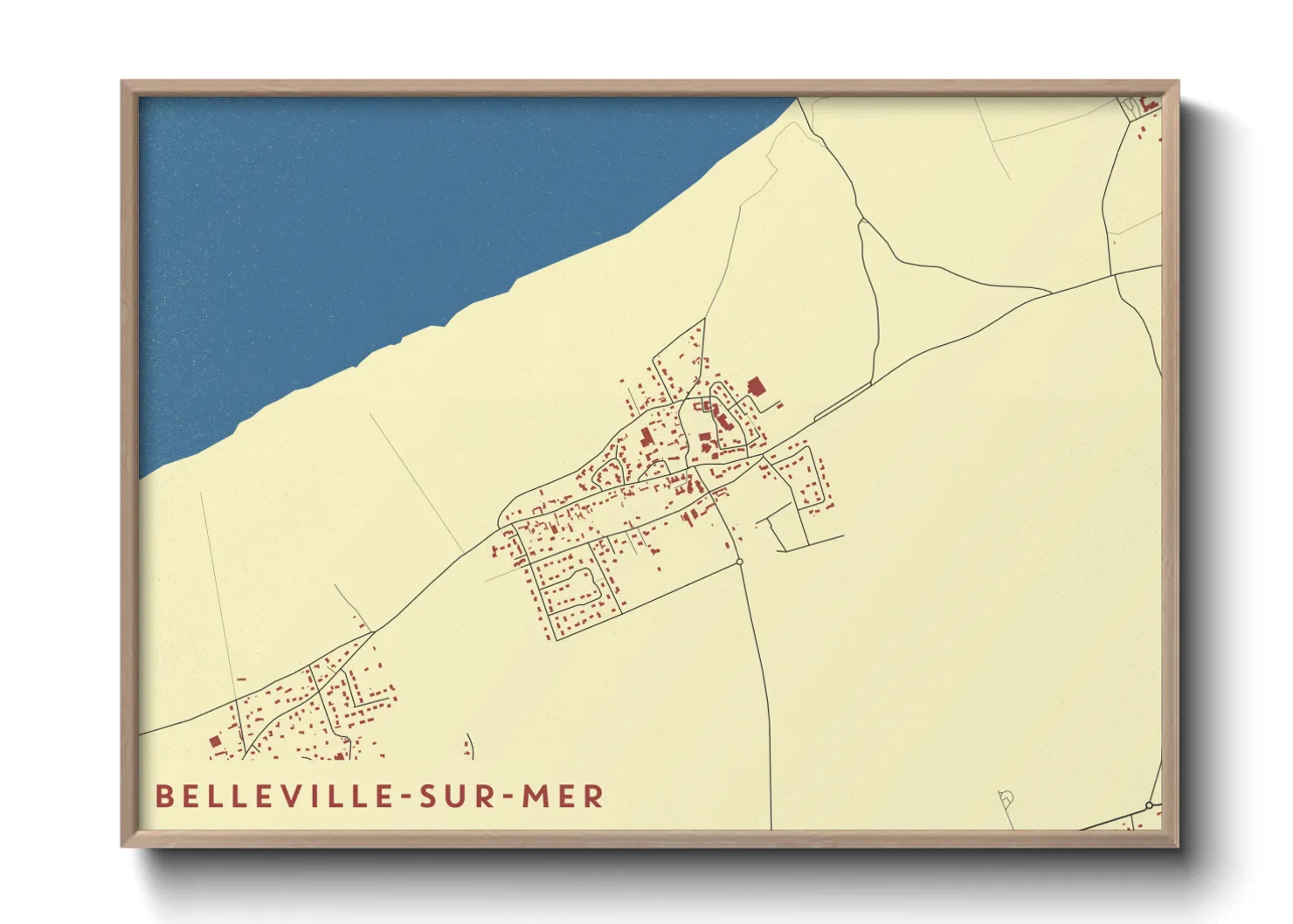 Une affiche de carte sur Belleville-sur-Mer