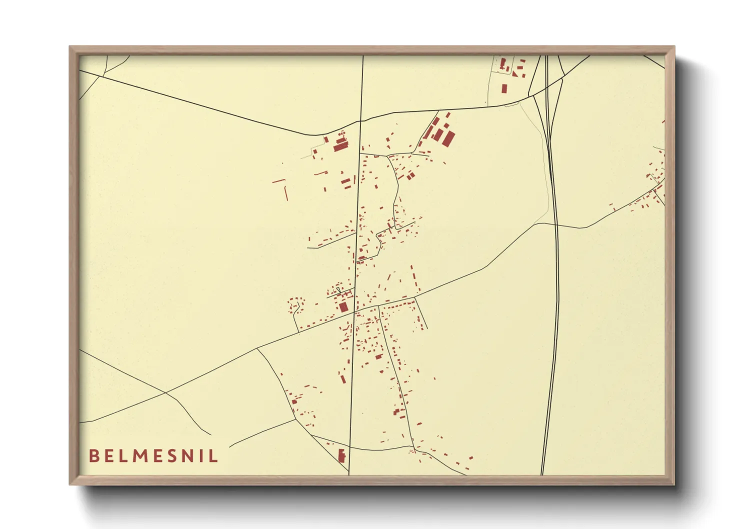 Une affiche de carte sur Belmesnil