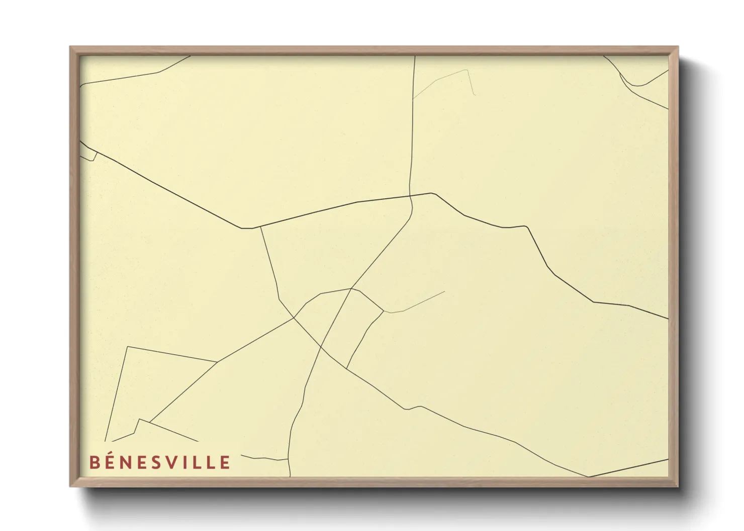 Une affiche de carte sur Bénesville