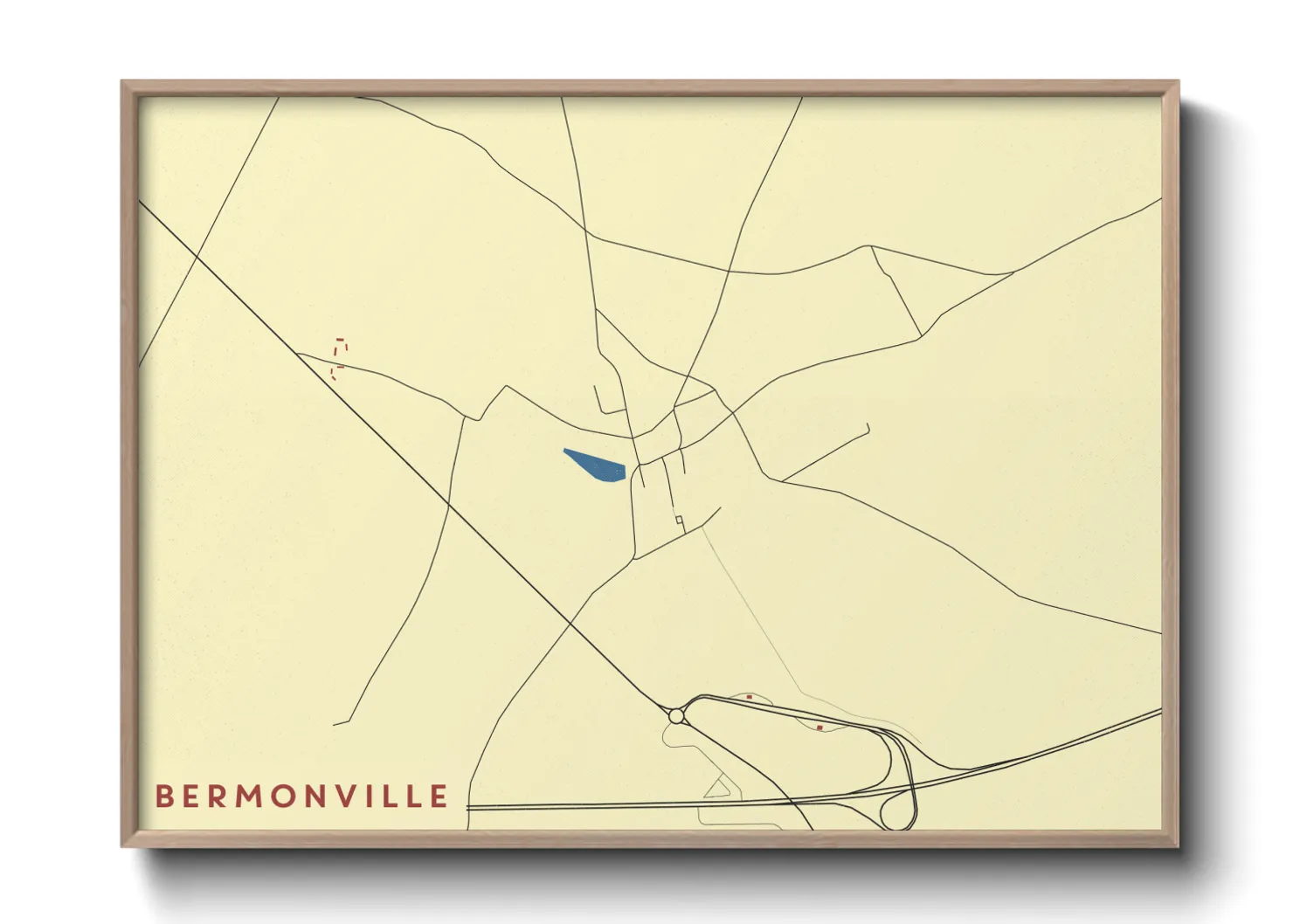 Une affiche de carte sur Bermonville