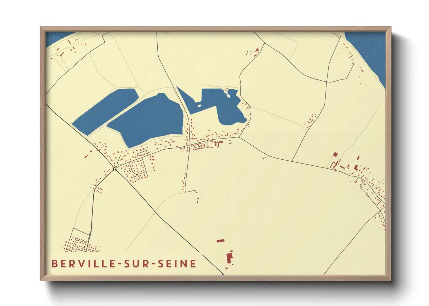 Une affiche de carte sur Berville-sur-Seine