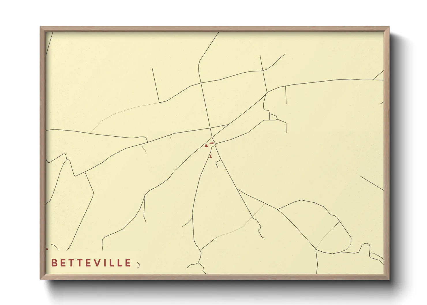 Une affiche de carte sur Betteville