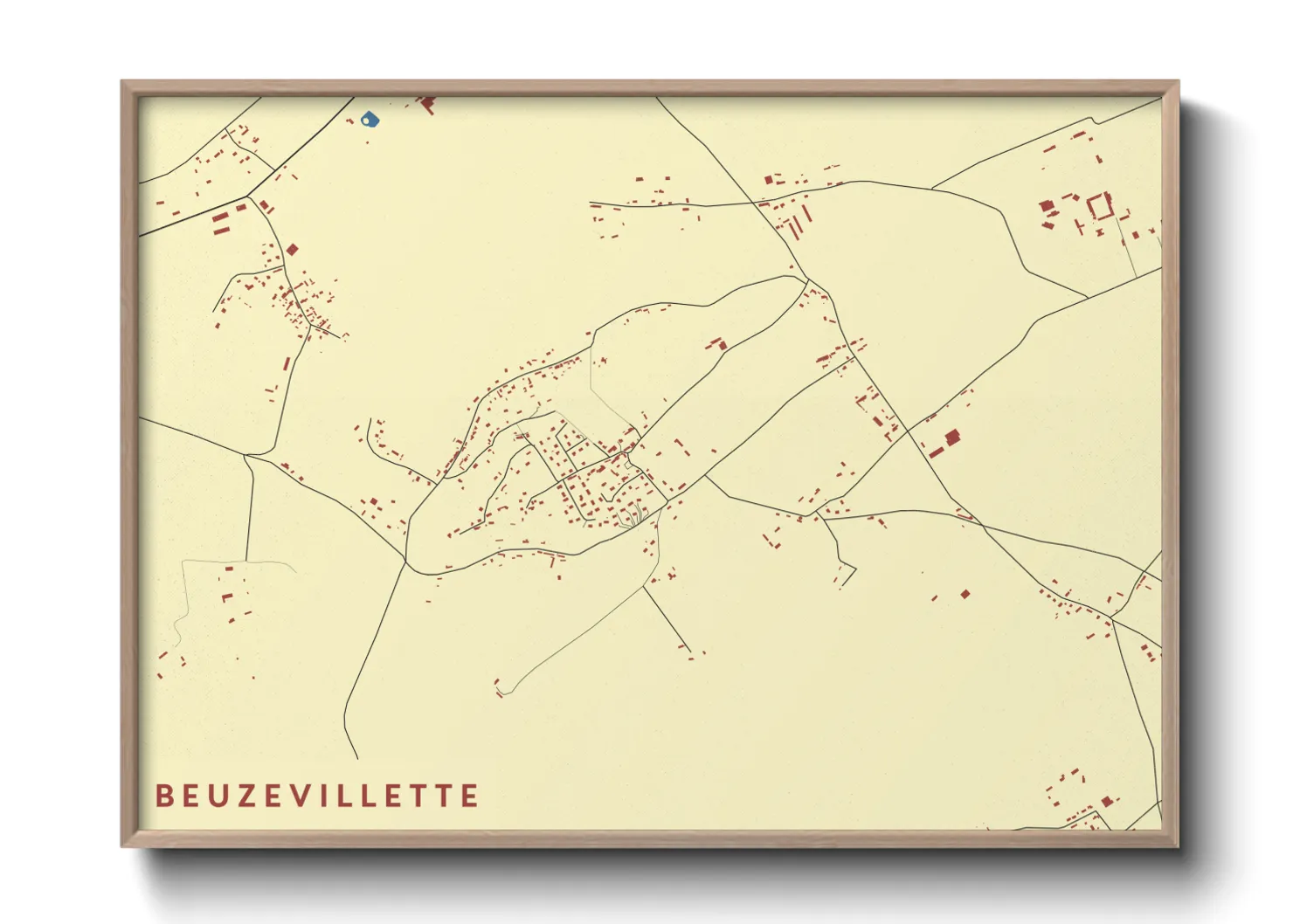 Une affiche de carte sur Beuzevillette