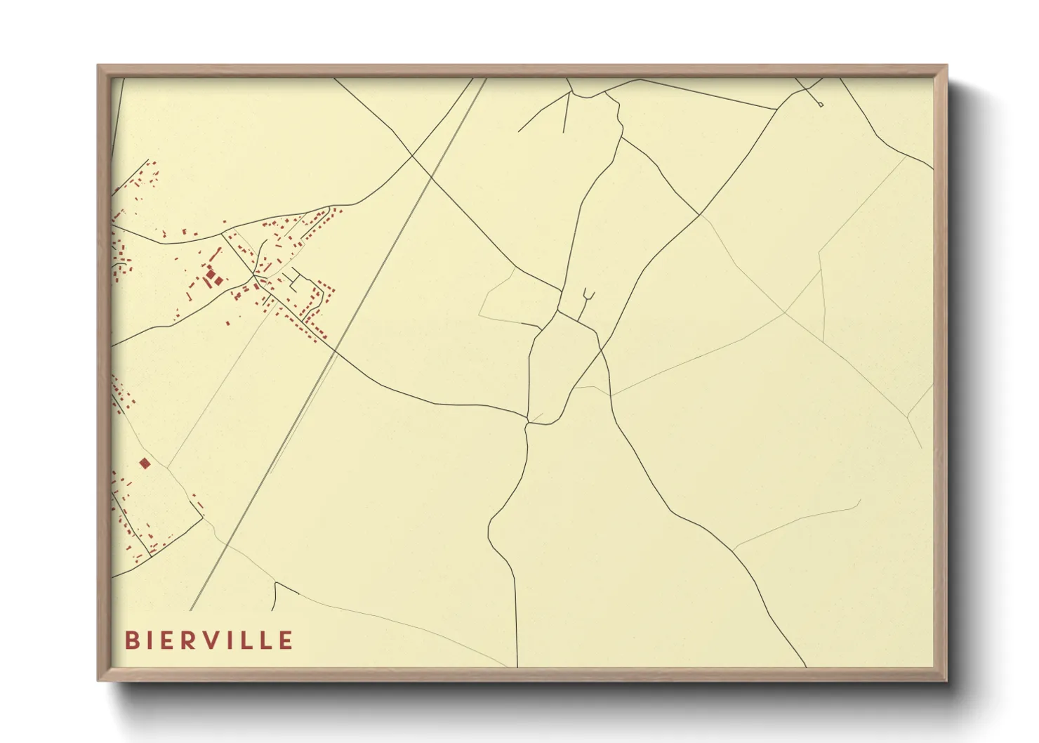 Une affiche de carte sur Bierville