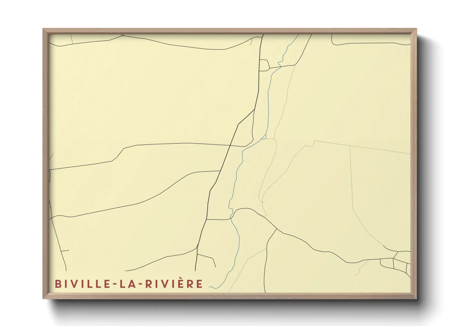Une affiche de carte sur Biville-la-Rivière