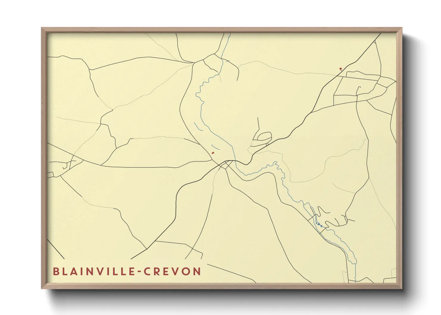 Une affiche de carte sur Blainville-Crevon