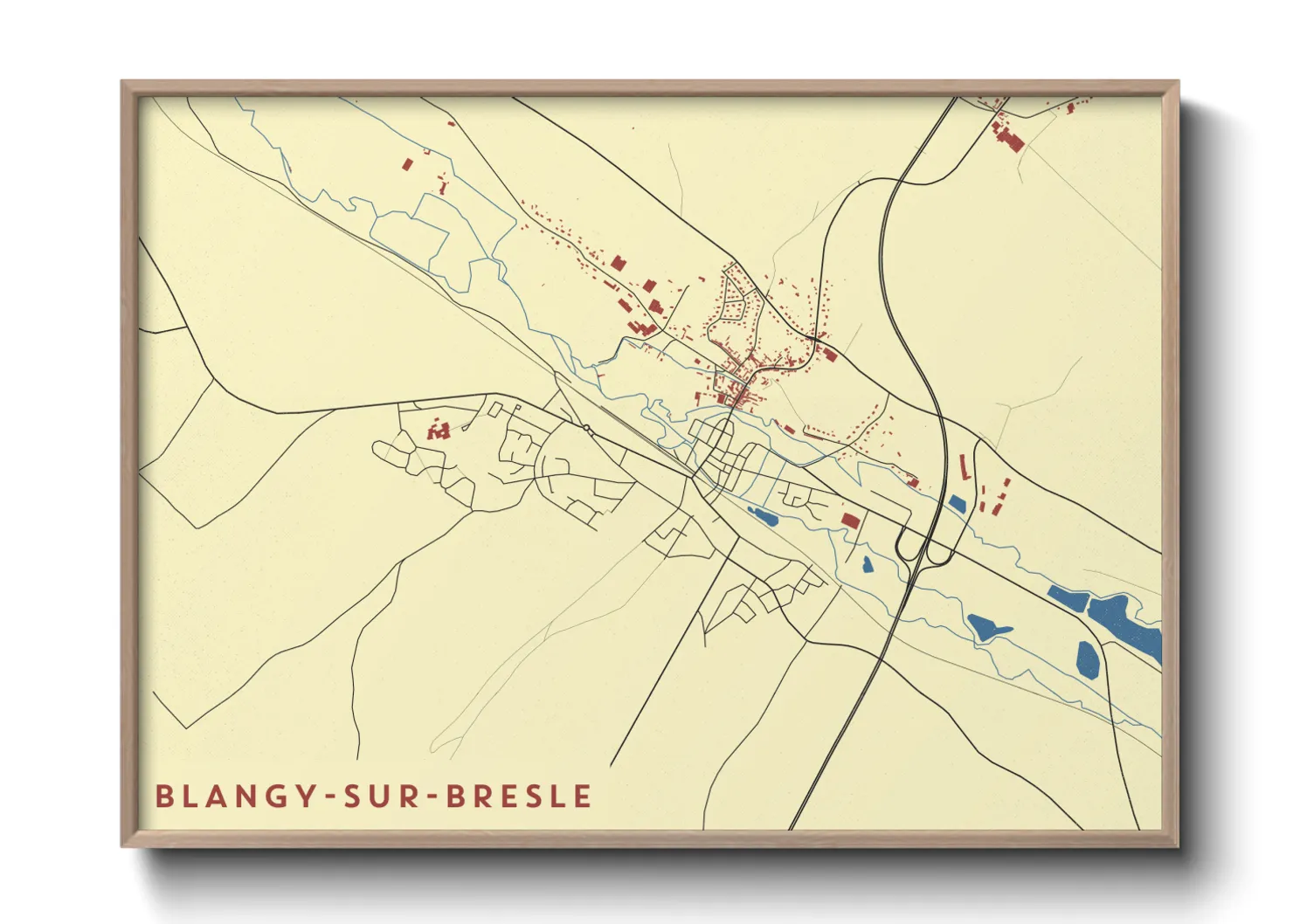 Une affiche de carte sur Blangy-sur-Bresle