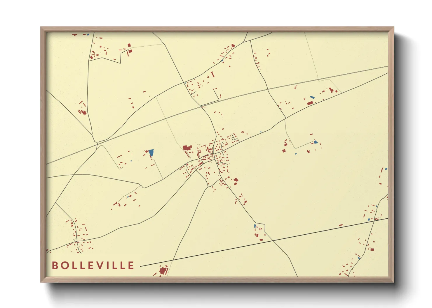 Une affiche de carte sur Bolleville